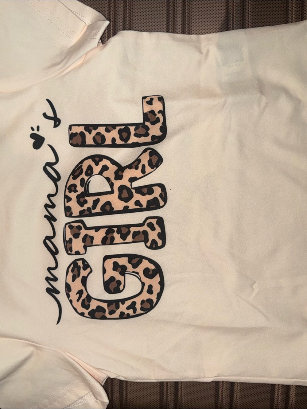 Girls' Pink "Mama's Girl" Leopard Graphic Tee